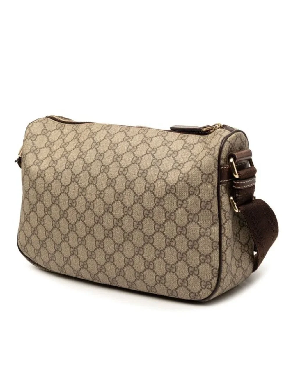 ★SOLD★ Gucci GG Supreme Crossbody Shoulder Bag Beige Brown Leather - Picture 2 of 7